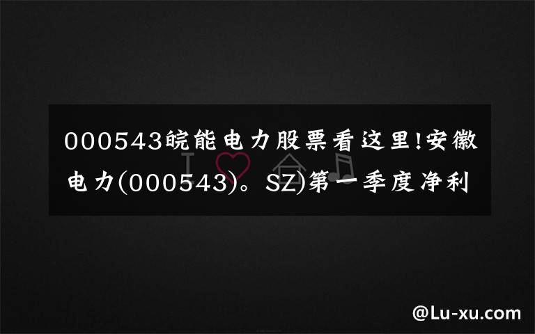 000543皖能电力股票看这里!安徽电力(000543)。SZ)第一季度净利润同比下降16.44%至1.1亿元人民币。