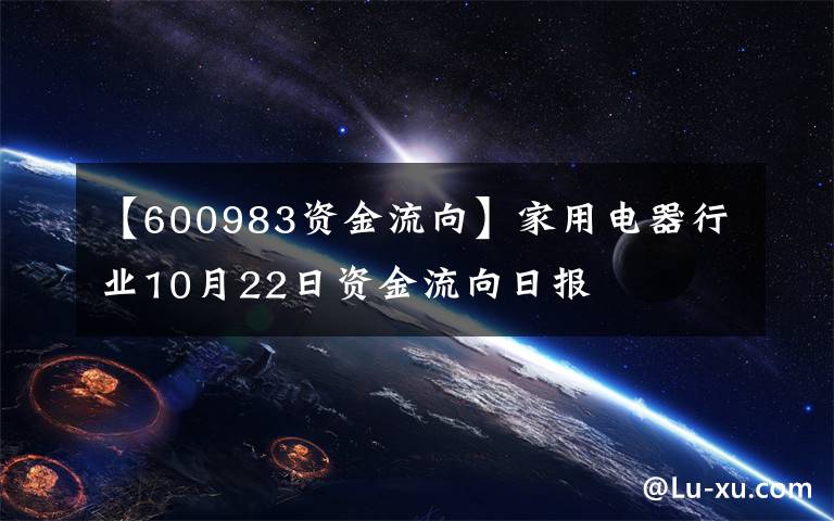 【600983资金流向】家用电器行业10月22日资金流向日报