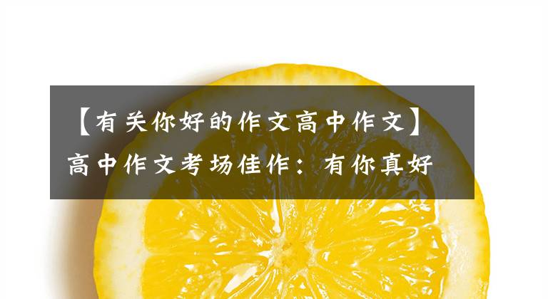 【有关你好的作文高中作文】高中作文考场佳作:有你真好(3)