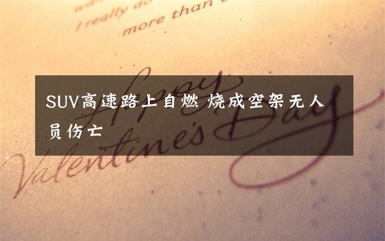 SUV高速路上自燃 烧成空架无人员伤亡