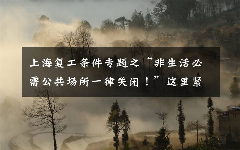 上海复工条件专题之“非生活必需公共场所一律关闭!”这里紧急发布