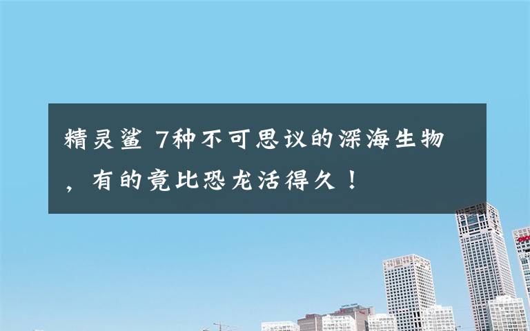 精灵鲨 7种不可思议的深海生物,有的竟比恐龙活得久!