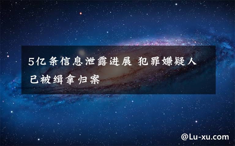 5亿条信息泄露进展 犯罪嫌疑人已被缉拿归案