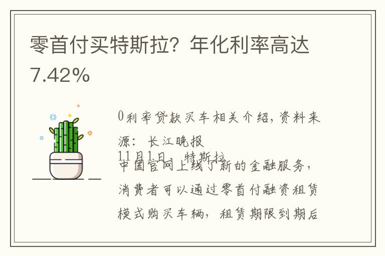 零首付买特斯拉?年化利率高达7.42%