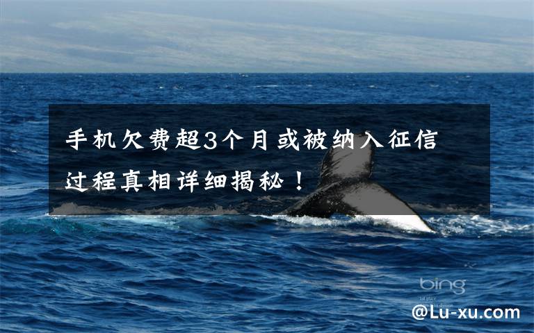 手机欠费超3个月或被纳入征信 过程真相详细揭秘!