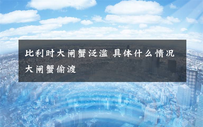 比利时大闸蟹泛滥 具体什么情况大闸蟹偷渡