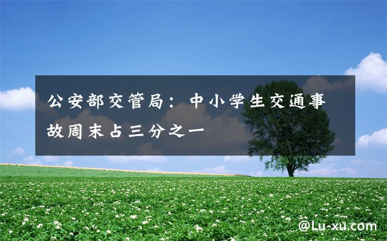 公安部交管局:中小学生交通事故周末占三分之一