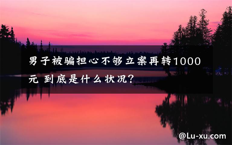 男子被骗担心不够立案再转1000元 到底是什么状况?