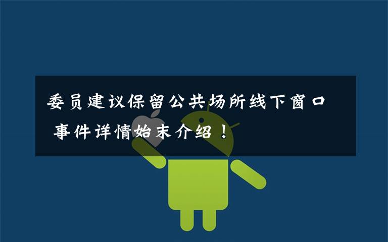 委员建议保留公共场所线下窗口 事件详情始末介绍!