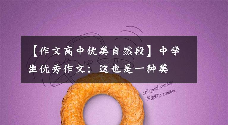 【作文高中优美自然段】中学生优秀作文:这也是一种美