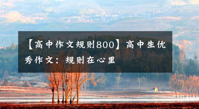 【高中作文规则800】高中生优秀作文:规则在心里