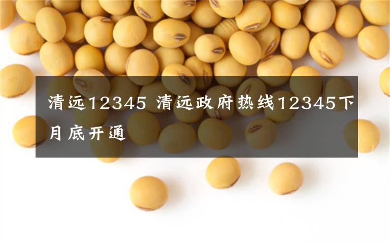 清远12345 清远政府热线12345下月底开通