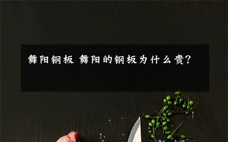 舞阳钢板 舞阳的钢板为什么贵?