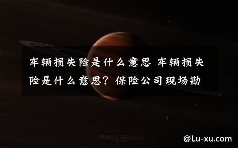 车辆损失险是什么意思 车辆损失险是什么意思?保险公司现场勘察报告