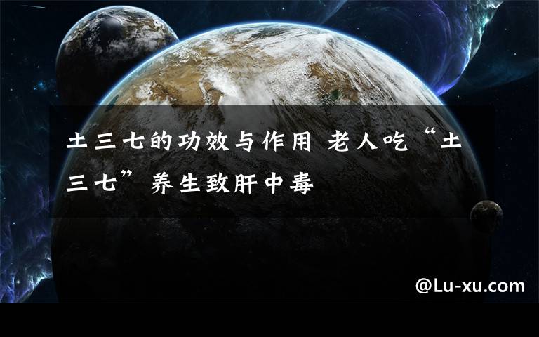 土三七的功效与作用 老人吃“土三七”养生致肝中毒