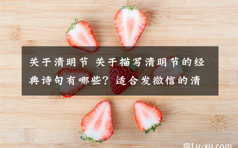 关于清明节 关于描写清明节的经典诗句有哪些?适合发微信的清明节古诗句