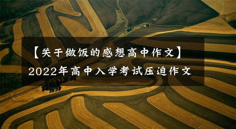 【关于做饭的感想高中作文】2022年高中入学考试压迫作文《我和____的____时光》:板文素材评论