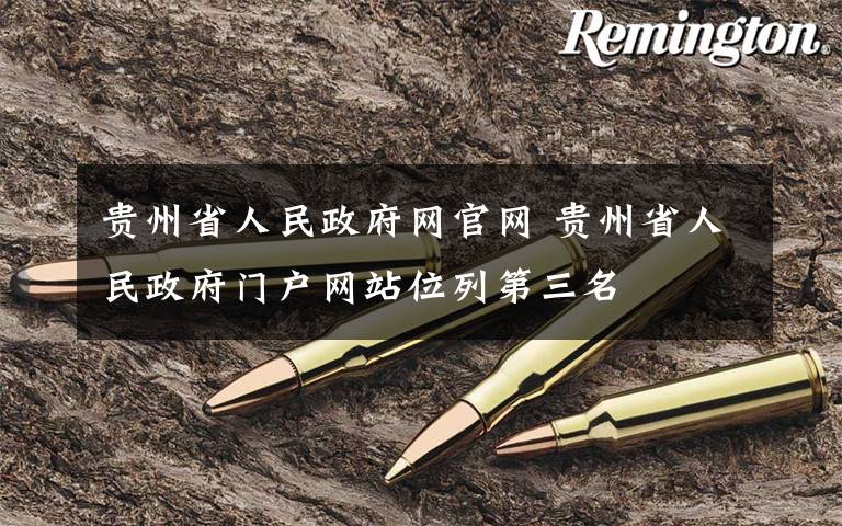 贵州省人民政府网官网 贵州省人民政府门户网站位列第三名