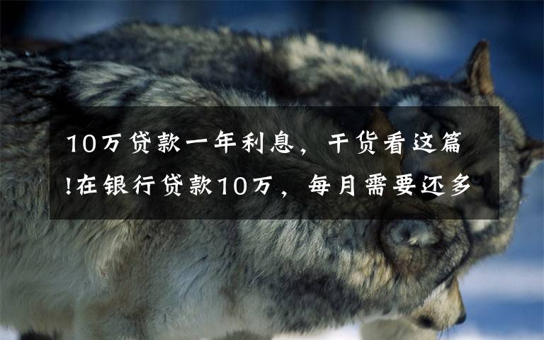 10万贷款一年利息,干货看这篇!在银行贷款10万,每月需要还多少利息?有你想要的银行吗?