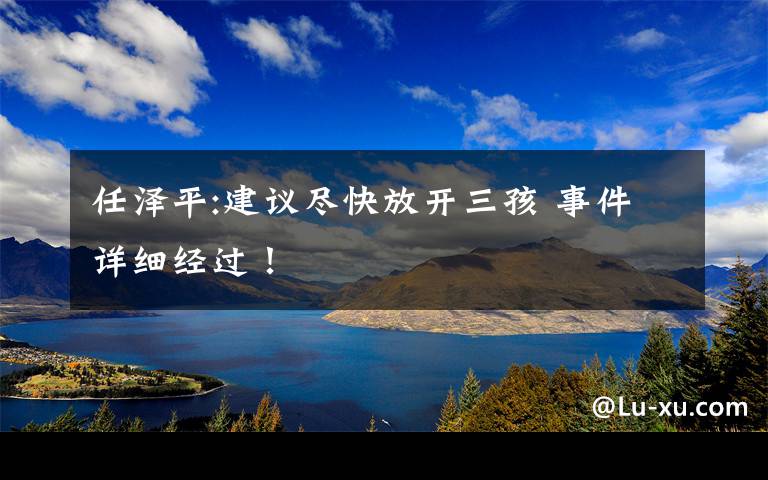 任泽平:建议尽快放开三孩 事件详细经过！