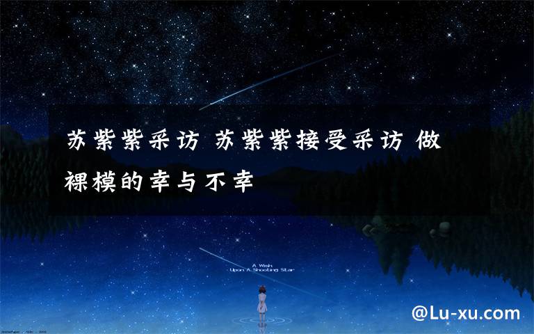 苏紫紫采访 苏紫紫接受采访 做裸模的幸与不幸