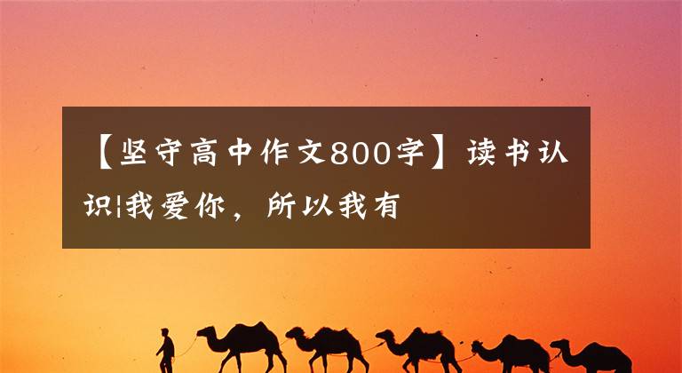 【坚守高中作文800字】读书认识|我爱你,所以我有