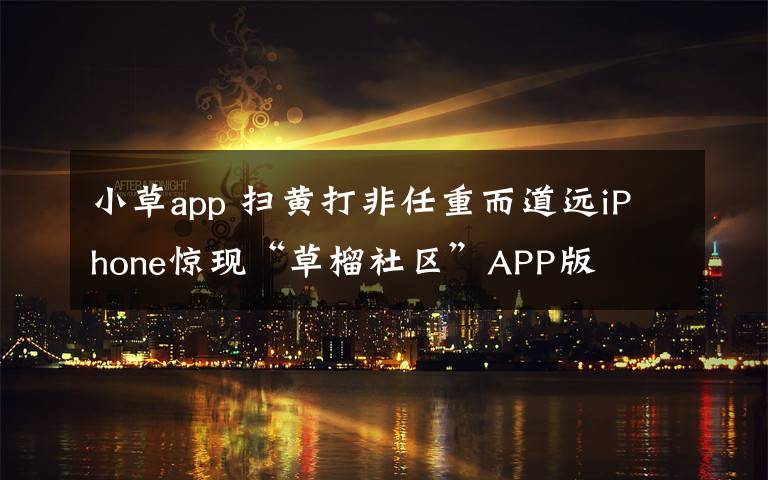 小草app 扫黄打非任重而道远iPhone惊现“草榴社区”APP版