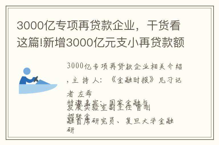 3000亿专项再贷款企业,干货看这篇!新增3000亿元支小再贷款额度意味着什么?专项资金定向支持有助于增强银行为中小微企业纾困能力