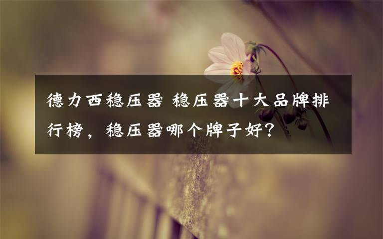德力西稳压器 稳压器十大品牌排行榜,稳压器哪个牌子好?