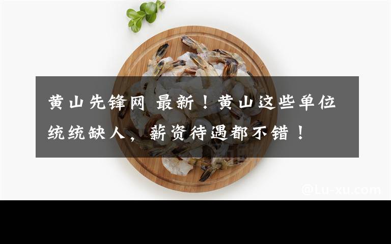 黄山先锋网 最新！黄山这些单位统统缺人，薪资待遇都不错！