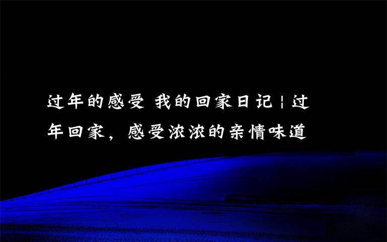 过年的感受 我的回家日记 | 过年回家，感受浓浓的亲情味道
