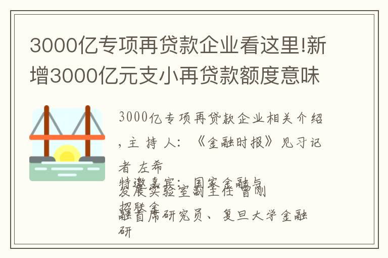 3000亿专项再贷款企业看这里!新增3000亿元支小再贷款额度意味着什么?专项资金定向支持有助于增强银行为中小微企业纾困能力
