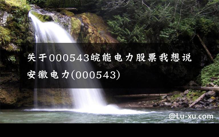 关于000543皖能电力股票我想说安徽电力(000543)