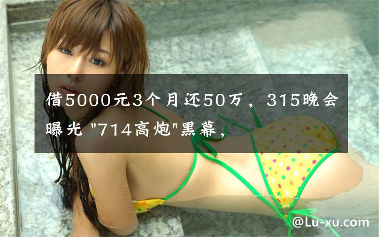 借5000元3个月还50万,315晚会曝光 "714高炮"黑幕,涉及融360等多家网贷平台,中概互金股昨夜大跳水