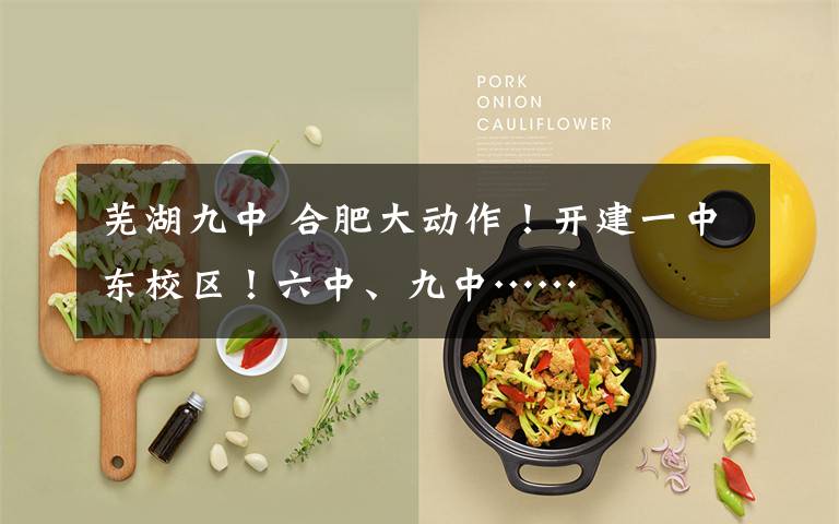 芜湖九中 合肥大动作!开建一中东校区!六中、九中……