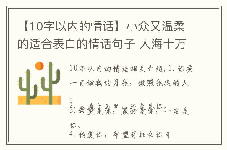 【10字以内的情话】小众又温柔的适合表白的情话句子 人海十万里还是遇见你