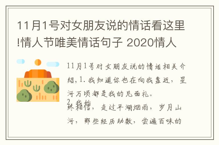 11月1号对女朋友说的情话看这里!情人节唯美情话句子 2020情人节给女朋友的话