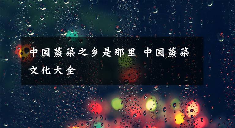 中国蒸菜之乡是那里 中国蒸菜文化大全