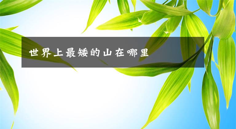 世界上最矮的山在哪里