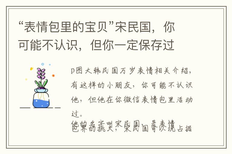 “表情包里的宝贝”宋民国,你可能不认识,但你一定保存过