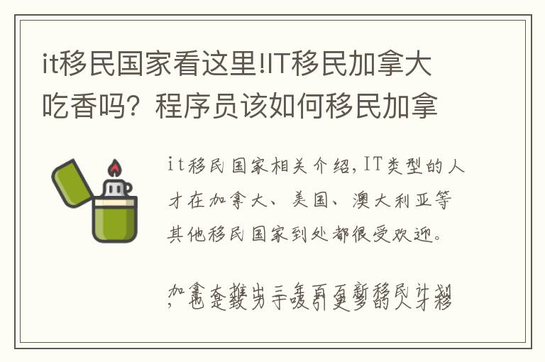 it移民国家看这里!IT移民加拿大吃香吗？程序员该如何移民加拿大？