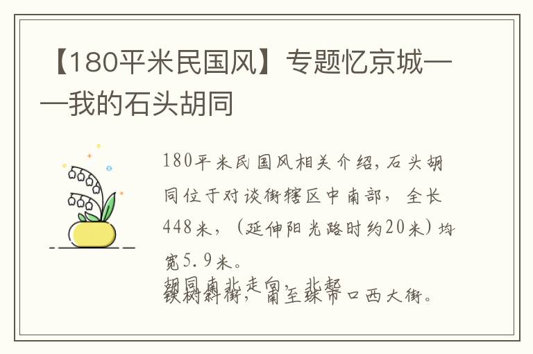 【180平米民国风】专题忆京城——我的石头胡同