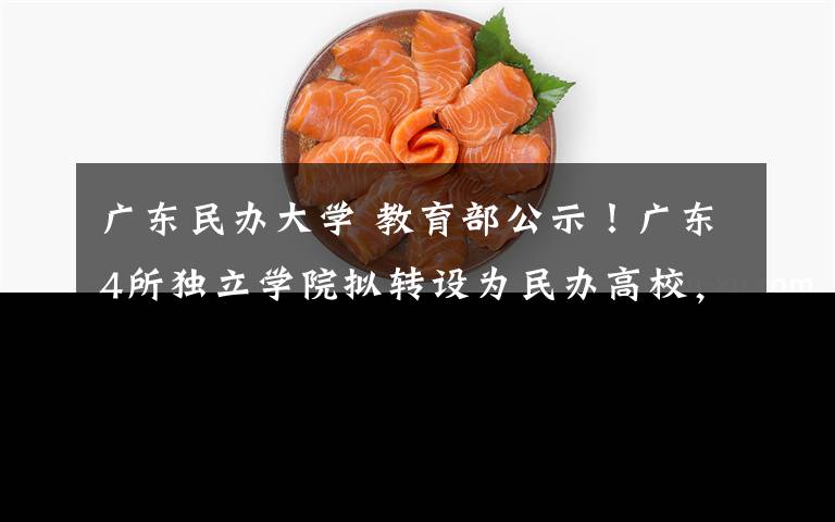 广东民办大学 教育部公示!广东4所独立学院拟转设为民办高校,它们是?
