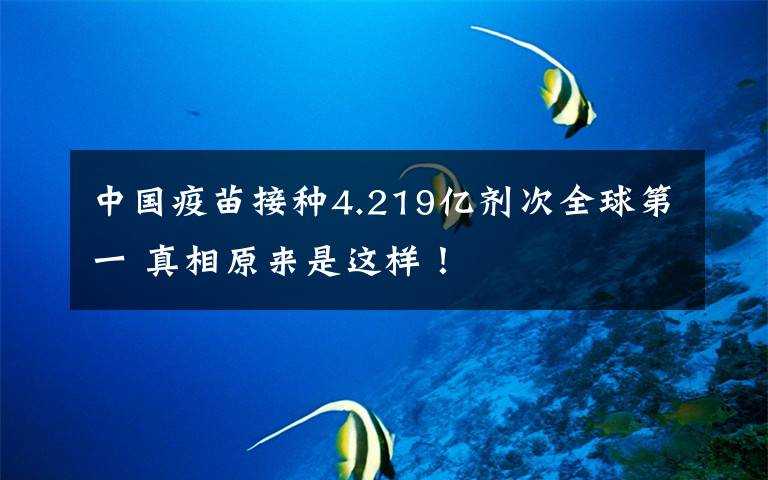 中国疫苗接种4.219亿剂次全球第一 真相原来是这样!