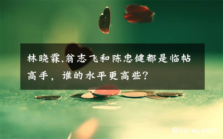 林晓霖,翁志飞和陈忠健都是临帖高手,谁的水平更高些?