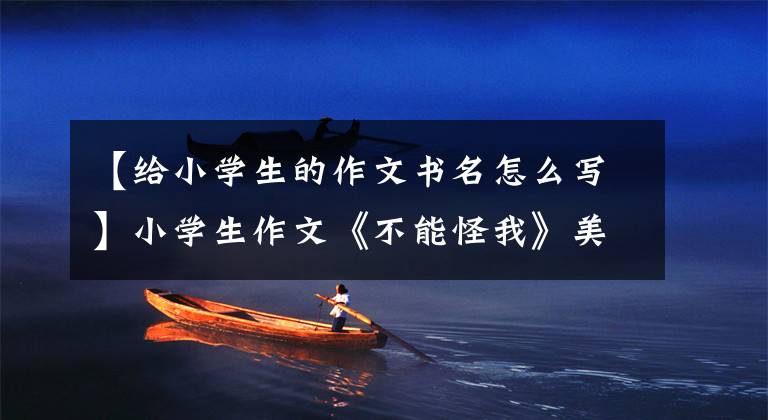 【给小学生的作文书名怎么写】小学生作文《不能怪我》美元,想法新颖,内容新颖。老师立刻喊“优秀”
