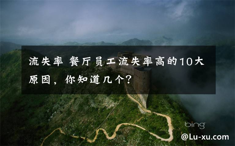 流失率 餐厅员工流失率高的10大原因,你知道几个?