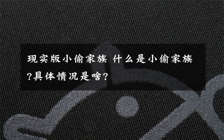 现实版小偷家族 什么是小偷家族?具体情况是啥?