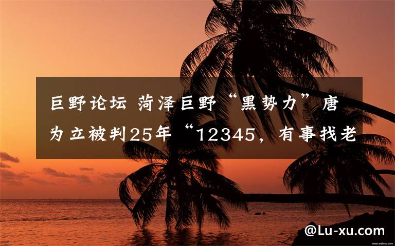 巨野论坛 菏泽巨野“黑势力”唐为立被判25年“12345,有事找老唐”成为历史