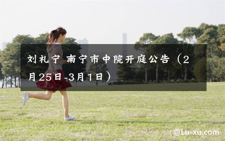 刘礼宁 南宁市中院开庭公告（2月25日-3月1日）